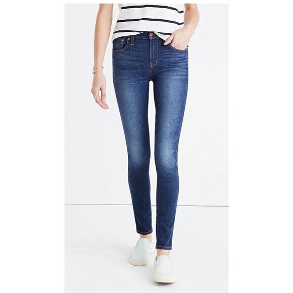 Madewell Jeans Womens Size 26 Blue Medium‎ Wash Denim 9 Inch High Rise Skinny - Picture 1 of 10
